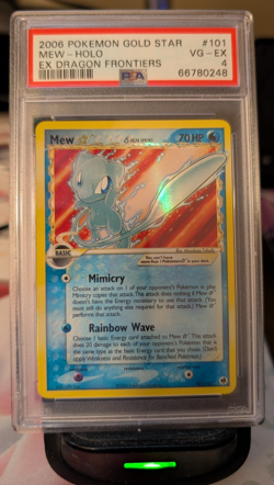 Pokemon Mew Gold Star Delta Species EX Dragon Frontiers Holo Card 101/101 PSA 4 - Image 1