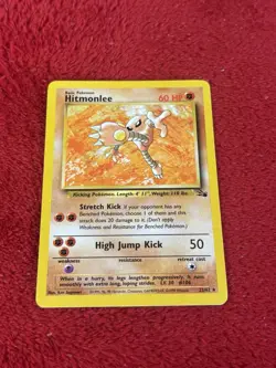 Hitmonlee 22/62 Fossil Non Holo Wotc Pokemon Card Played 1999 - Image 1