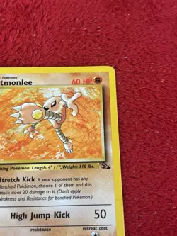 Hitmonlee 22/62 Fossil Non Holo Wotc Pokemon Card Played 1999 - Image 2