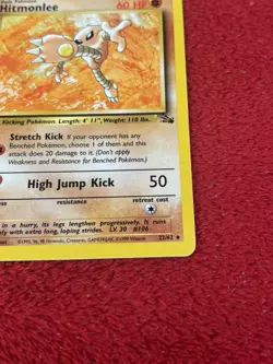 Hitmonlee 22/62 Fossil Non Holo Wotc Pokemon Card Played 1999 - Image 3