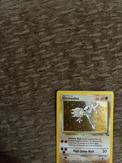 Pokemon TCG Hitmonlee Fossil Holo Card 7/62 Unlimited Rare, LP-NM Condition - Image 3