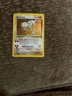 Pokemon TCG Hitmonlee Fossil Holo Card 7/62 Unlimited Rare, LP-NM Condition - Image 5