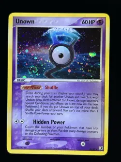Pokemon Card - Unown (G) Unseen Forces G/28 Holo Rare NM / LP Swirl - Image 1