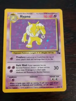 HYPNO 8/62 - Holo Foil Rare Fossil Set Vintage Pokemon Card - LP - Image 1