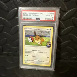 Eevee On the Ball 2020 Futsal UK Exclusive Promo Card PSA 10 Gem Mint 002/005 - Image 1