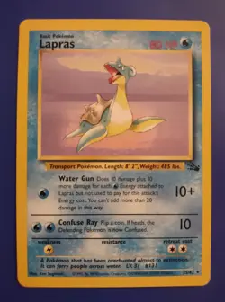 Lapras 25/62 - Fossil Set - Rare Non-Holo LP Pokemon Card (WOTC) - Image 1