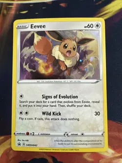 Eevee SWSH: Sword & Shield Promo Cards Pokemon SWSH042 NM Cosmos Holo Rare - Image 1