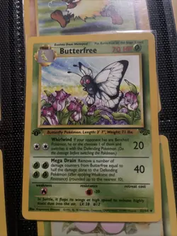 1st Edition Jungle Pokemon Cards 14 Total Butterfree Eevee - Image 4