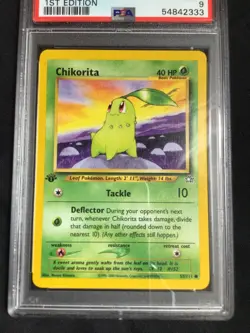 Pokemon Cards: 1st Edition Neo Genesis Common: Chikorita 53/111: PSA 9 - Image 2