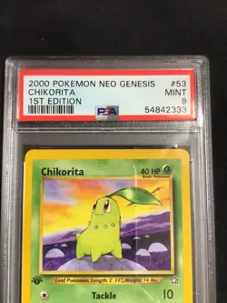Pokemon Cards: 1st Edition Neo Genesis Common: Chikorita 53/111: PSA 9 - Image 3