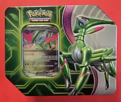 Pokemon Paradox Clash Iron Leaves Tin w/5 Packs 30-Card TOT Set & More - Image 1