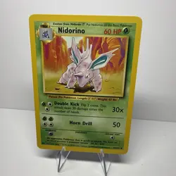 Pokemon TCG Nidorino Base Set Unlimited Uncommon Card 37/102 Uncirculated - Image 1