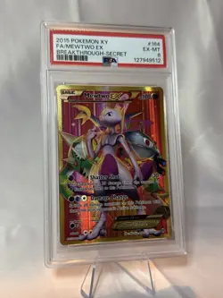 Pokemon Mewtwo EX TCG Full Art Holo Rare Card Breakthrough-Secret 164/162 PSA 6 - Image 2