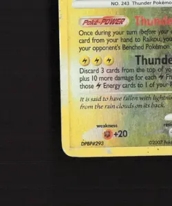 Raikou 16/132 Secret Wonders Reverse Holo Rare Pokemon Card DMG - Image 5