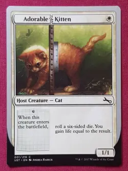 Magic The Gathering UNSTABLE ADORABLE KITTEN white card MTG - Image 1