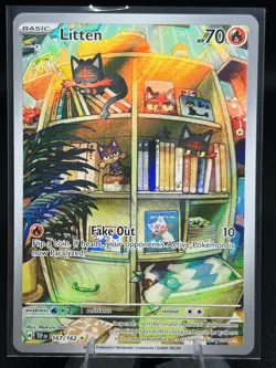 Pokemon TCG Litten Temporal Forces Illustration Card 167/162 Near Mint Condition - Image 1