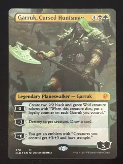 1x MTG Garruk, Cursed Huntsman (Borderless, Foil) - (ELD) #270 - Magic - Image 1