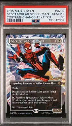 PSA 10 MTG Spectacular Spider-Man Textured Foil #0239 Costume Change - Image 2