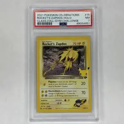 2021 POKEMON CELEBRATIONS CLASSIC COLL #15 ROCKET'S ZAPDOS-HOLO PSA 7 - Image 1