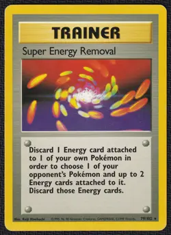 Pokemon Super Energy Removal 79/102 Non-Holo Rare Base Set - Image 1