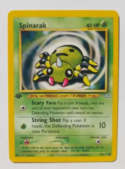 Pokemon TCG Spinarak Neo Genesis 75 Regular 1st Edition Common LP - Image 1