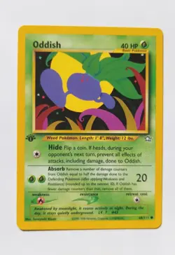 Pokemon TCG Oddish Neo Genesis 68 Regular 1st Edition Common LP - Image 1