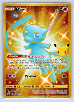 Mew #025 - GOLD Celebrations - Full Art Shiny - NM Near Mint - Pokemon - Image 1