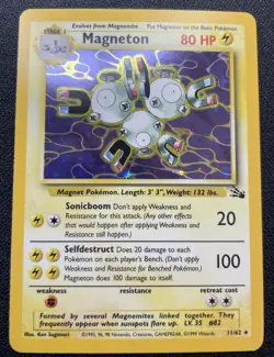 Pokemon Magneton 11/62 Holo Rare Fossil LP (#1) - Image 1