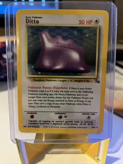 Pokemon TCG Ditto Fossil 3 Holo Unlimited Holo Rare LP/Near Mint - Image 1