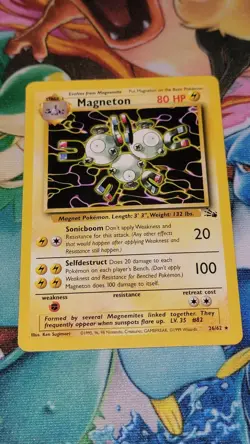 Pokemon TCG Magneton 26/62 Fossil Set Non Holo Rare WOTC 1999 LP - Image 1