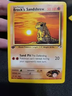 Pokemon Brock's Sandshrew Gym Heroes 1st Edition Lp Common - Image 1