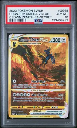 Pokemon TCG Origin Forme Dialga Vstar GG68/GG70 Crown Zenith! PSA 10! - Image 1