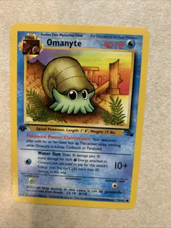 Pokemon TCG 1st Edition Omanyte 52/62 - Fossil - Near Mint - Image 1
