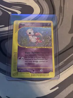 Mew Expedition Holo SWIRL Vintage Foil Rare 19/165 Pokemon Nintendo - Image 1