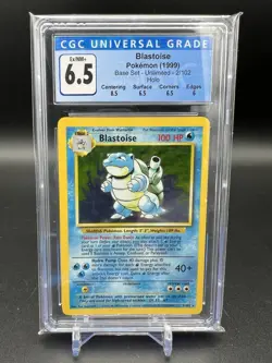 Vintage WOTC Pokemon Blastoise 1999 Base Set #2/102 CGC 6.5 Holo Subgrades Rare - Image 1