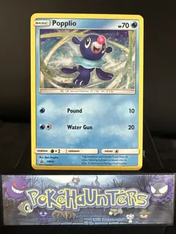 Pokemon Card Popplio SM24 Sun & Moon Black Star Promo Light Played - Image 1