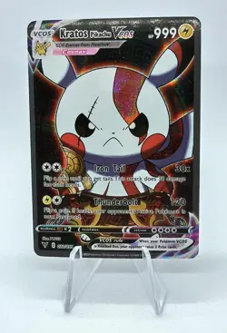 PIKACHU POKEMON KRATOS GOD OF WAR PIKA CARTE CARD HOLO PRISM FLASH MANGA 22/55 - Image 1