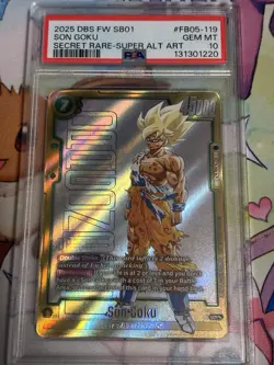 2025 DRAGON BALL SUPER CARD FUSION WORLD MANGA #FB05-119 SON GOKU S.R PSA 10 - Image 1