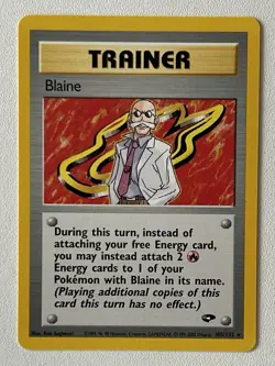 POKEMON CARD TRAINER BLAINE 100/132 GYM CHALLENGE 1999 - Image 1