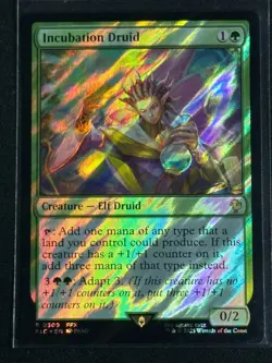 Magic MTG Final Fantasy Collector's Commander Surge Foil Incubation Druid SP FFX - Image 1