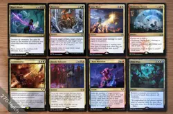 Set 8 Different Gold Multi-Color Commander Board Wipes *NM* (English Magic MTG) - Image 1