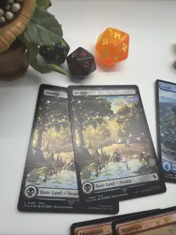 MTG Final Fantasy Chocobo Track Stamped Foil Lands Set Of 10 & Life Wheel - Image 3