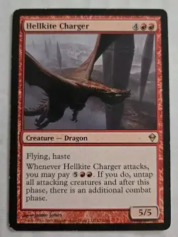 2009 Wizard Coast Magic The Gathering Zendikar Hellkite Charger 131 Game Card - Image 1