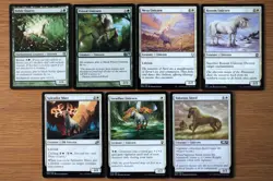 Set of 14 Green & White Unicorn Creatures *NM* (Magic MTG) Good-Fortune Unicorn - Image 3