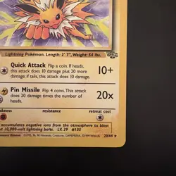 Pokemon Vintage TCG Jolteon Jungle Non Holo Rare 1999 WotC - Image 4