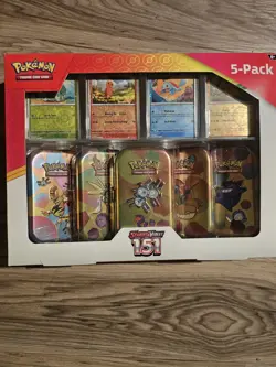 ?? Pokemon Scarlet & Violet - 151 (5-Pack) Mini Tins w/ 4 Promos Costco Bundle?? - Image 1