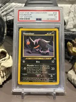PSA 10 - 2001 Pokemon Neo Discovery 1st Edition 39/75 Houndour *POP 61* RARE - Image 1