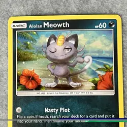 Pokemon Alolan Meowth SM51 Black Star Promo Holo LP TCG Pokemon Card - Image 4