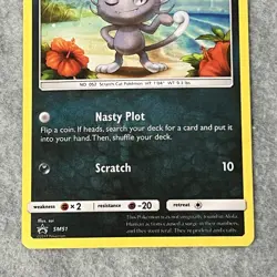 Pokemon Alolan Meowth SM51 Black Star Promo Holo LP TCG Pokemon Card - Image 5