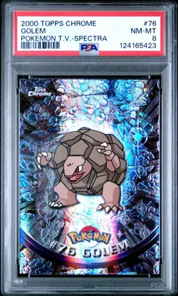 2000 TOPPS CHROME POKEMON T.V. SPECTRA #76 GOLEM PSA 8 - Image 1